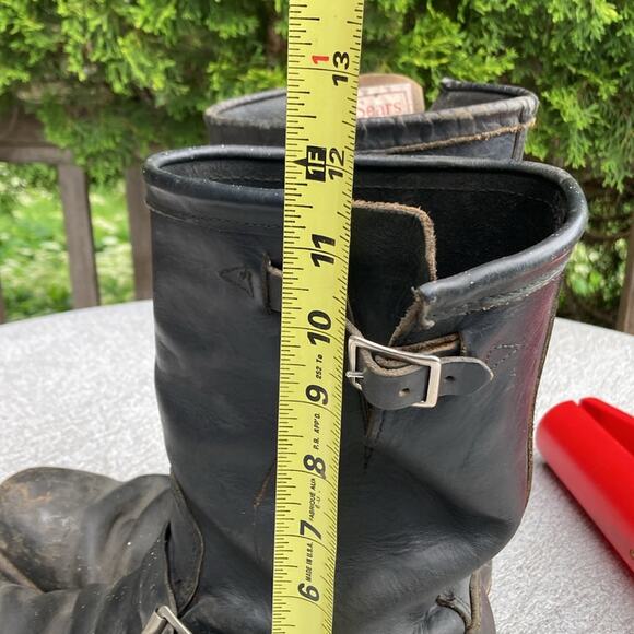 11E 60s Vintage Sears Engineer Harness Motorcycle Riding Work Boots Steel Toe - Picture 12 of 14